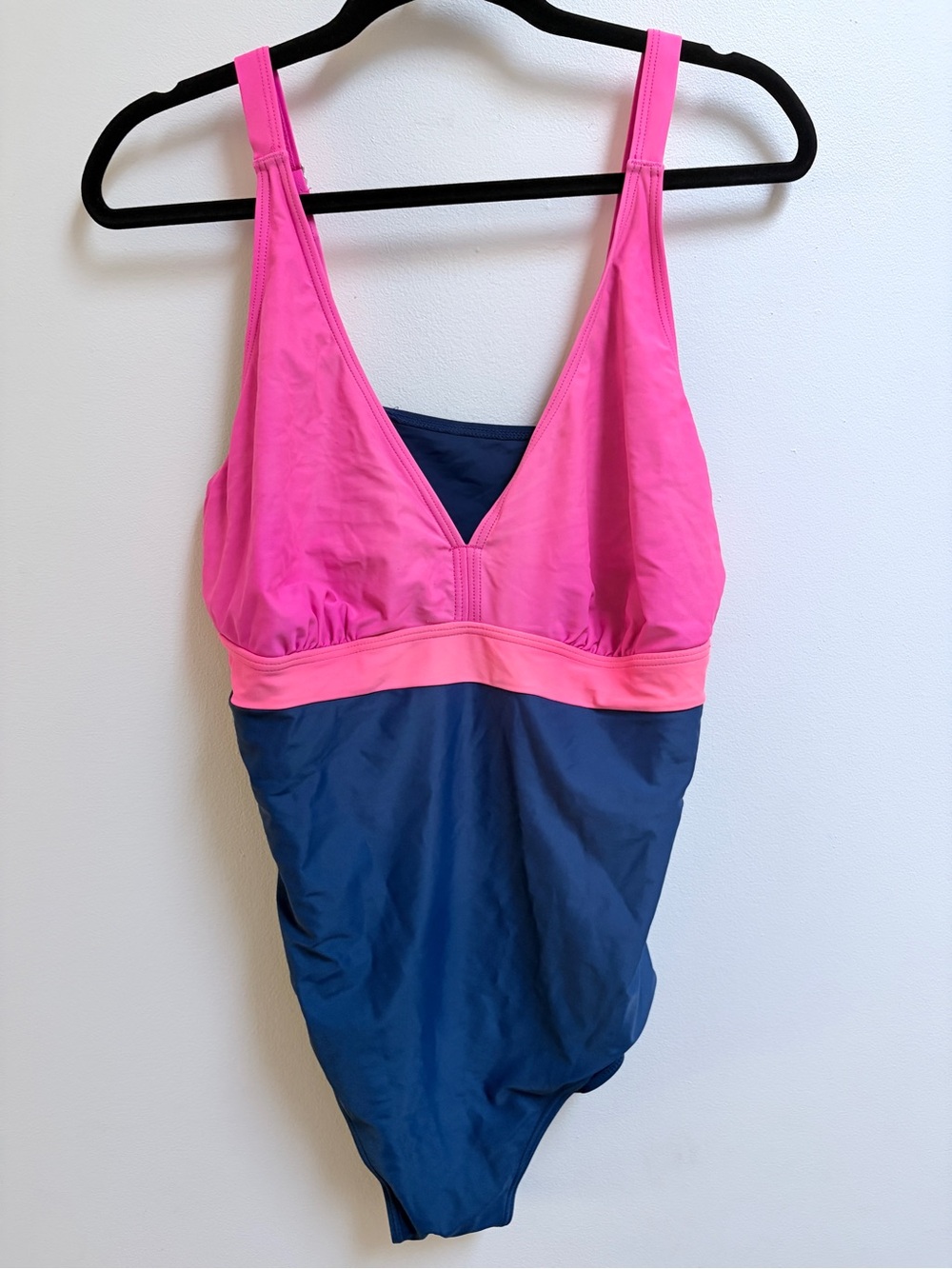 Woman’s Colour Block Pink and Navy One-Piece Swimsuit